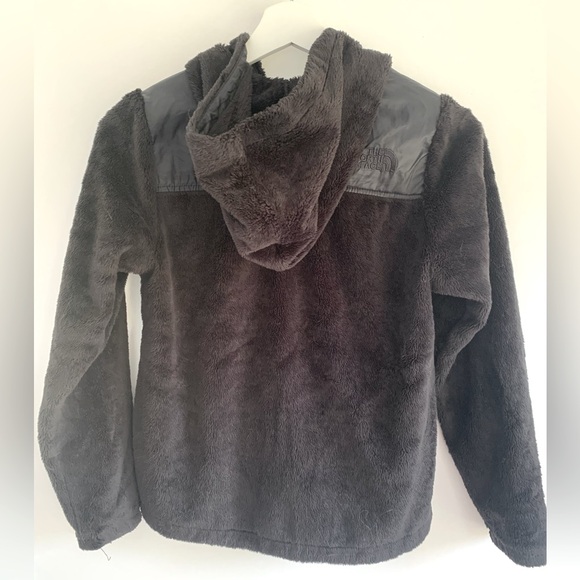 North face kids full zip black fuzzy fleece jacket sz 10/12 - Picture 4 of 6